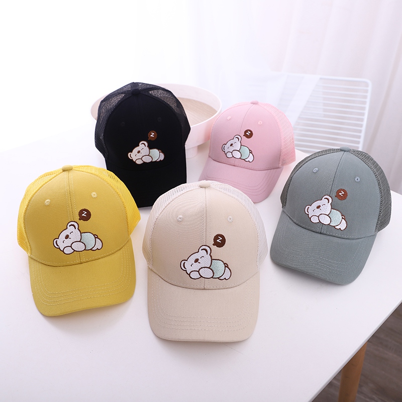 Mũ Lưỡi Trai Phối Lưới Thoáng Khí In Hình Động Vật Dễ Thương Cho Bé