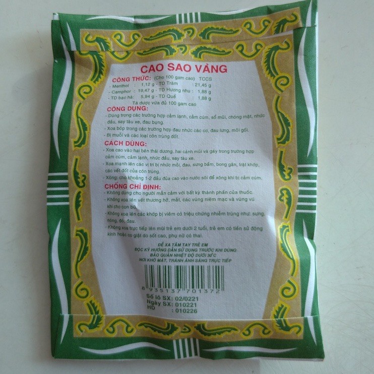 Cao Sao Vàng  Dược TW3 3gr
