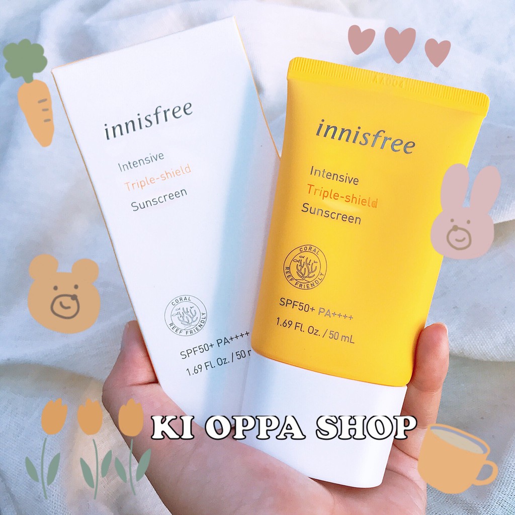 Kem Chống Nắng Chống Trôi, Điều Chỉnh Tông Da Innisfree Intensive Triple Shield Sunscreen SPF50+/PA++++