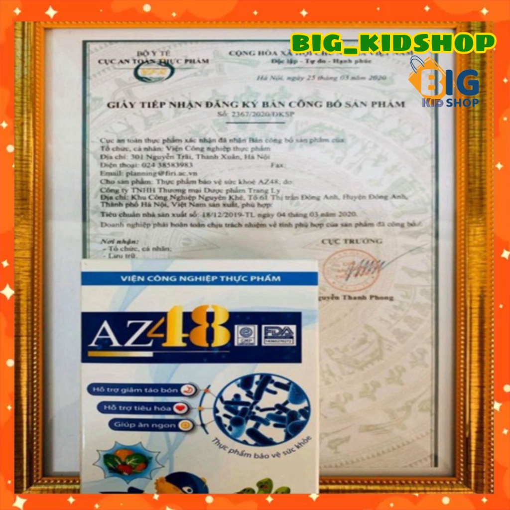 Men AZ48 hộp 20 gói cải thiện táo bón sau 48h- bé ăn ngon