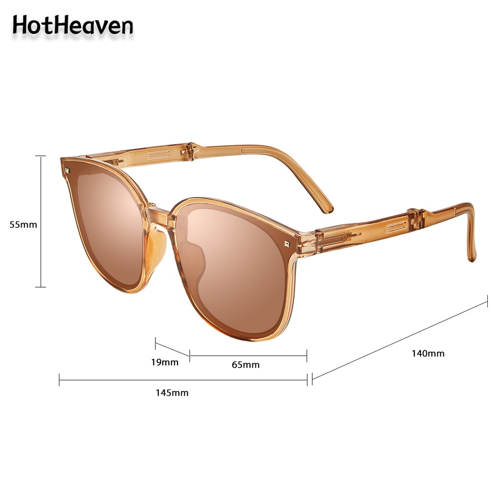 Kính Mát Gọng Oval Chống Tia UV400 Dạng Gập 4 Màu Tùy Chọn Thời Trang Unisex