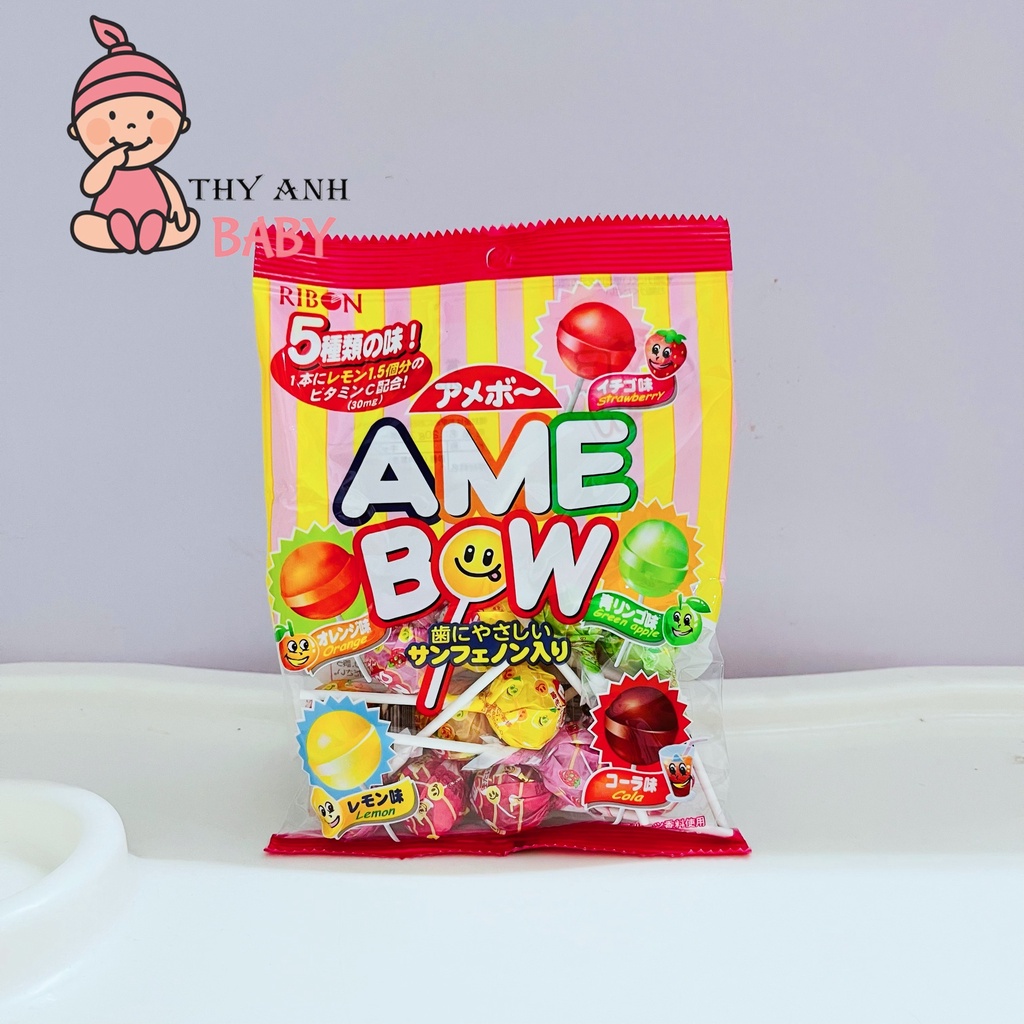 Kẹo Mút Trái Cây Amebowl Ribon Nhật Bản 120gr
