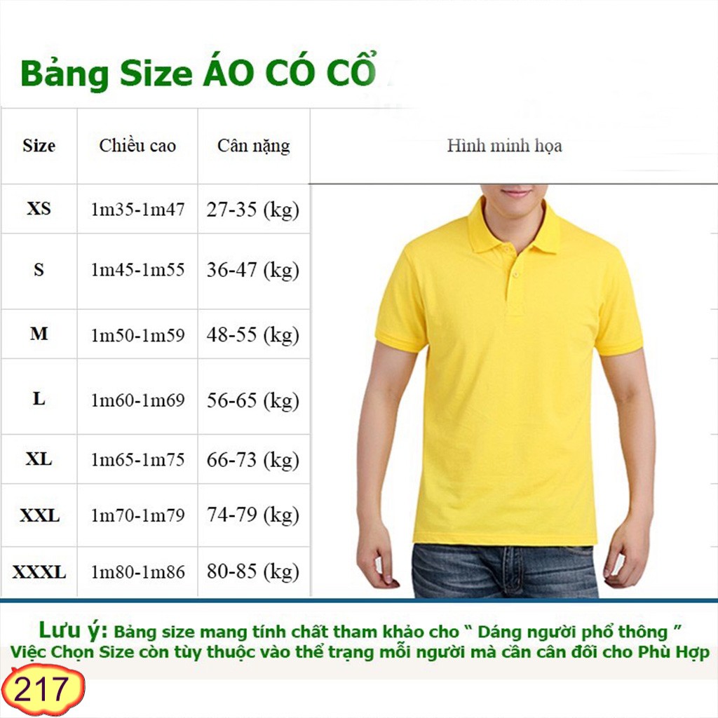 [Mã FAMARAL1 giảm 10K đơn 50K]ÁO THUN NAM NỮ POLO CỔ TRỤ TAY NGẮN 217 CHẤT MÁT CO DÃN 4 CHIỀU CỰC ĐẸP