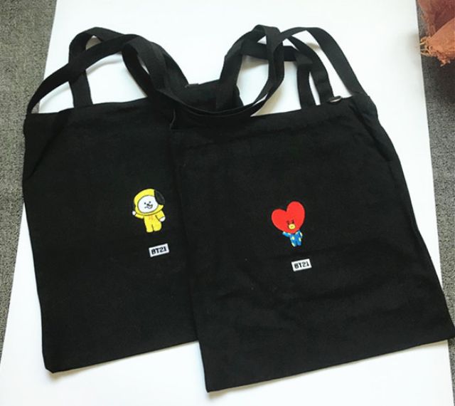 Túi tote thêu BTS, BT21