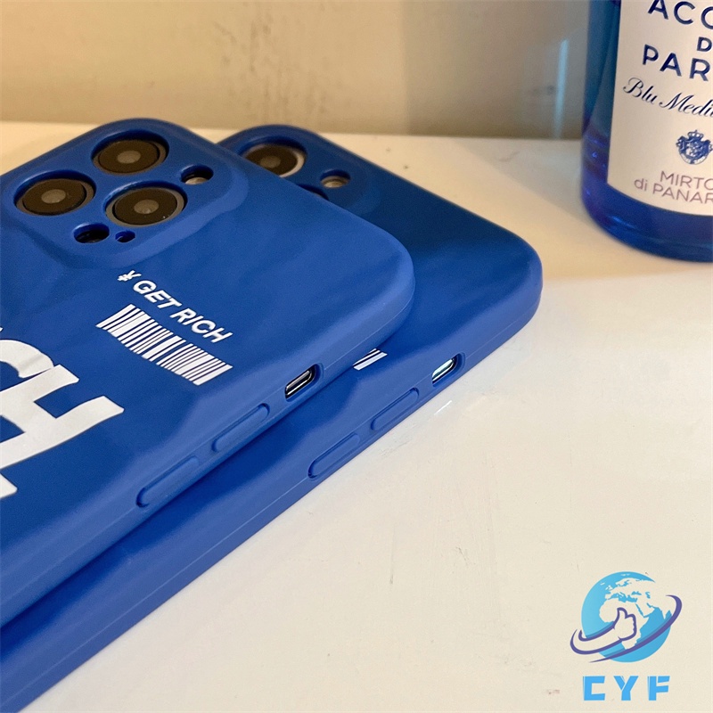 Ốp Điện Thoại Mềm Nhăn Màu Xanh Dương In Hình Klein Blue Cho iPhone 11 12 13 Pro XR X XS Max 7 8 Plus