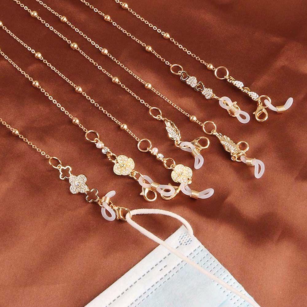 Dây Xích Gắn Mắt Kính Hình Trái Tim / Lông Vũ Màu Sắc Đơn Giản Thời Trang Cho Nữ