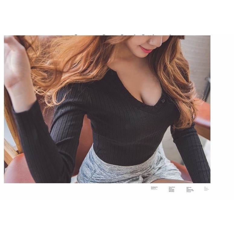 M15138 Áo len nữ ôm body dài tay hàng nhập