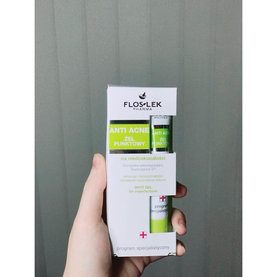 Floslek Anti Acne Antibacterial Intense Gel - Gel hỗ trợ ngừa mụn, giảm thâm