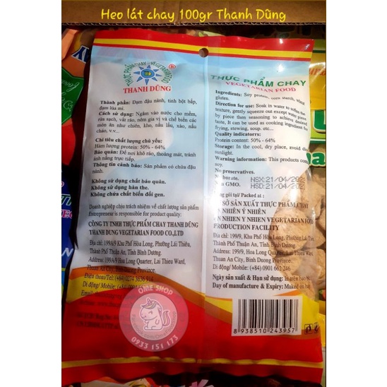 Khô 🌿 - Heo Lát Chay Thanh Dũng / Vegan 🐷 Slices 🇻🇳 100gr  - giao hàng toàn quốc