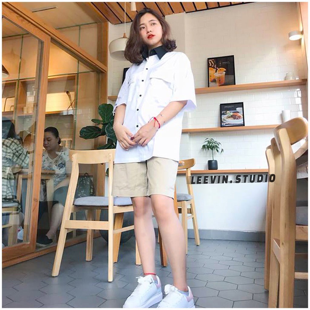 Quần Short Kaki Basic Unisex Nam Nữ ống suông cá tính | BigBuy360 - bigbuy360.vn