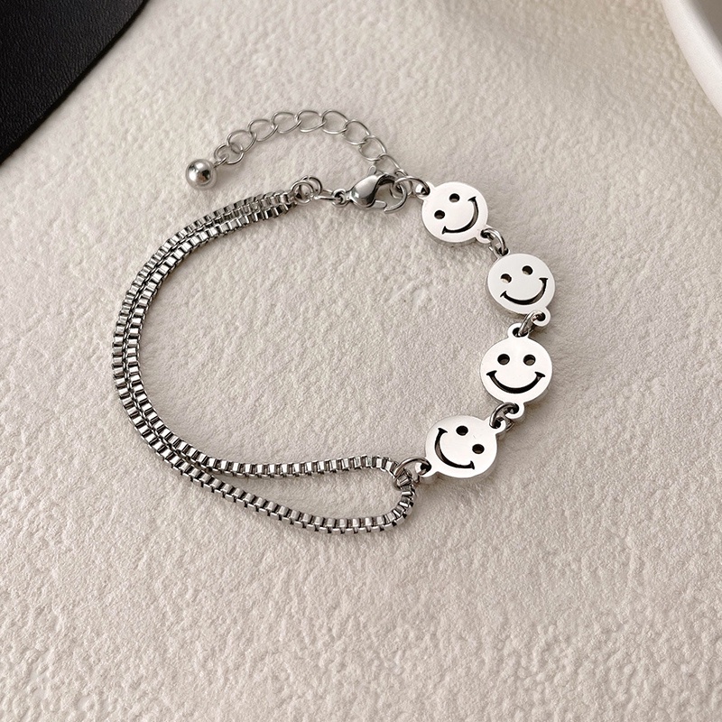 Vòng Tay Lucky Smile Chain Bracelet Fashion Unique Silver Link Party Bracelets for Women Female Jewelry Accessories | BigBuy360 - bigbuy360.vn