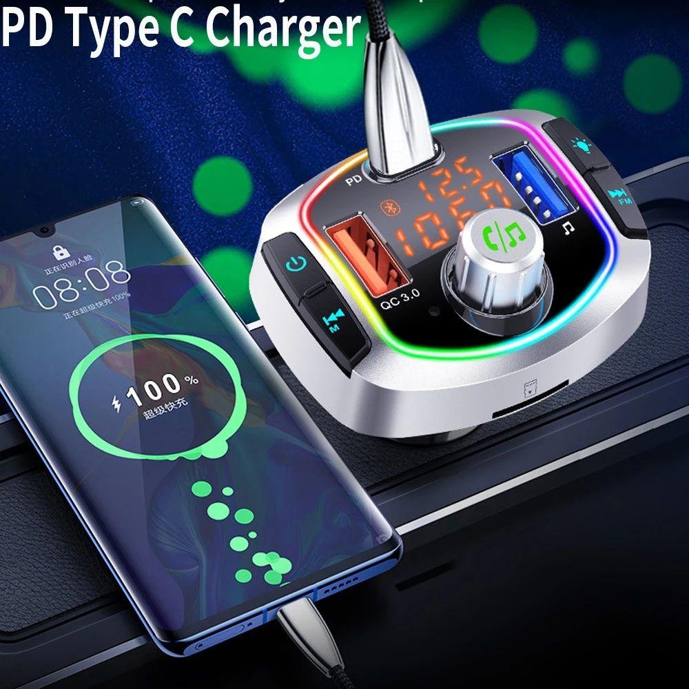 Cốc Sạc USB Kép Kiêm Máy Nghe Nhạc MP3 FM Kết Nối Bluetooth Rảnh Tay Có Đèn LED