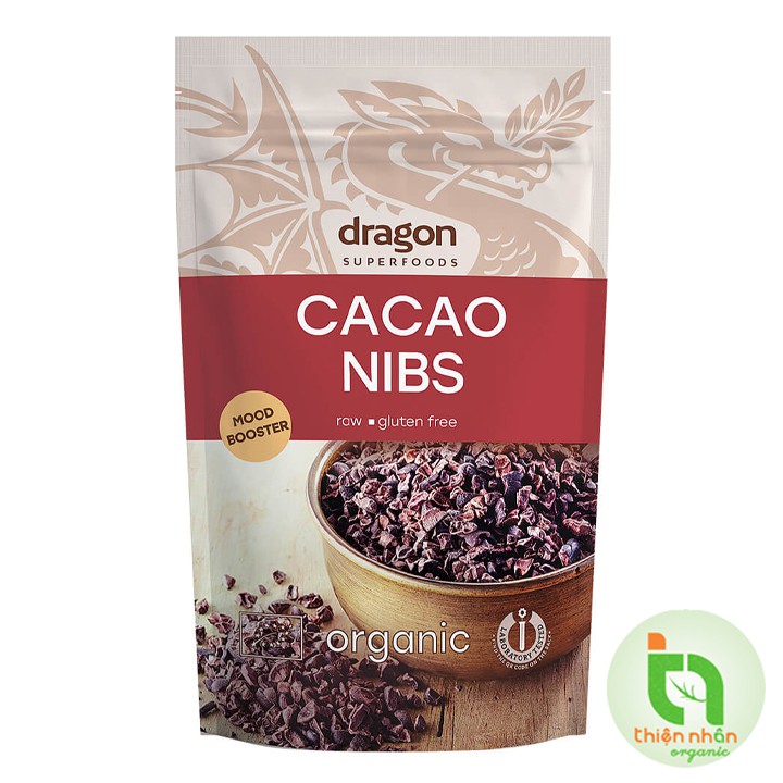 Cacao ngòi (Cacao Nibs) hữu cơ Dragon Superfoods 200g