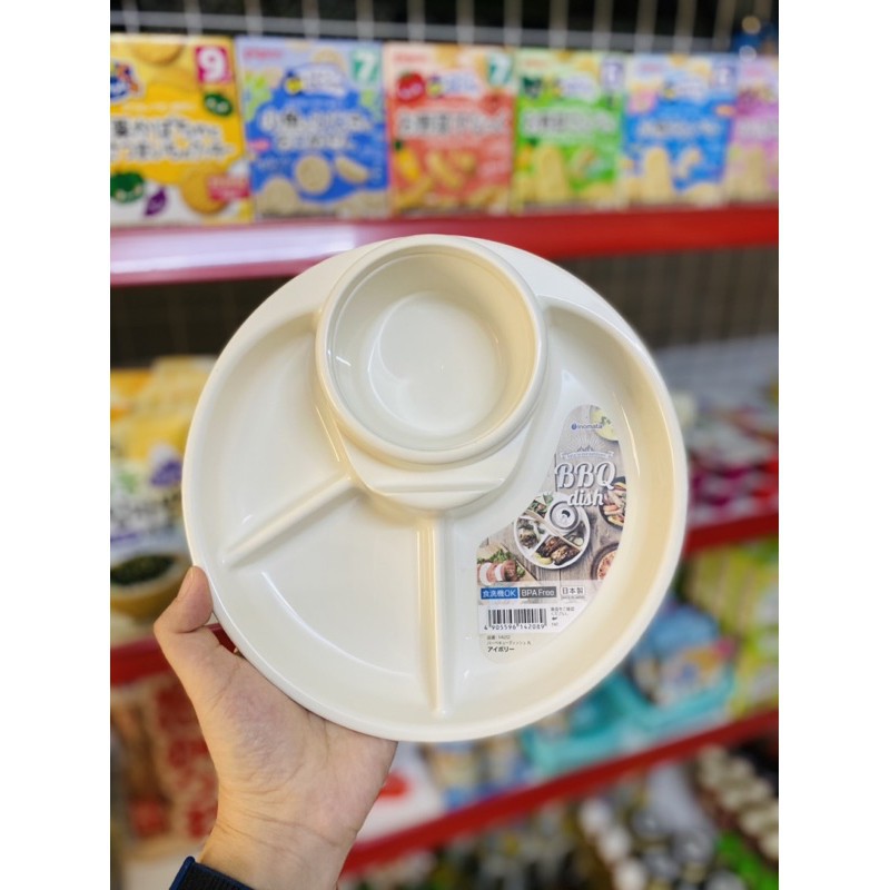 Khay nhựa 3 ngăn cho bé ăn dặm - Hàng nội địa nhật