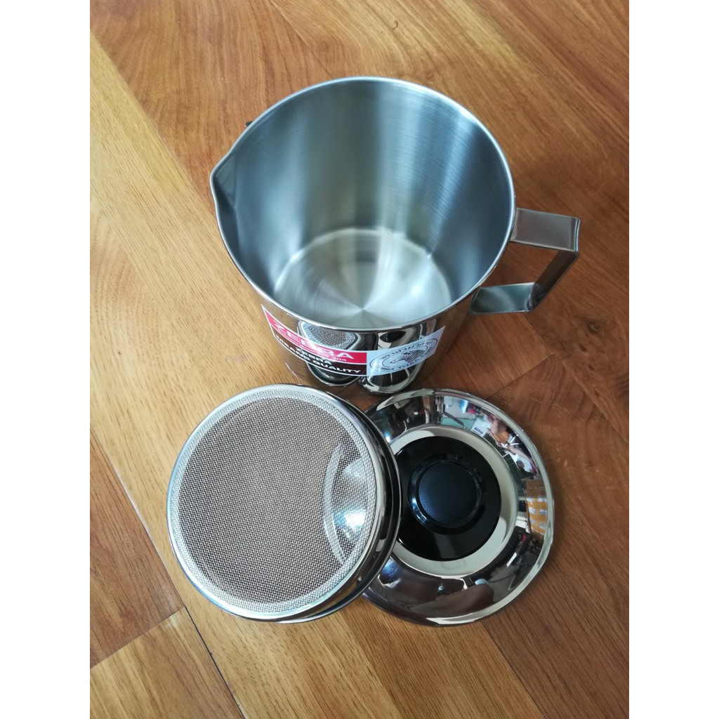 Ca Lọc Dầu Inox Zebra Thái Lan Có Vĩ Lọc Đa Năng Có Nắp Đậy 12cm 1000ml 151101