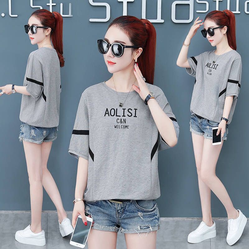 Áo Thun Tay Cánh Dơi Dáng Rộng Thêu Họa Tiết Thời Trang Thu Đông Hàn Quốc Hàng Mới 019 Dành Cho Bạn Nữ 2 Người