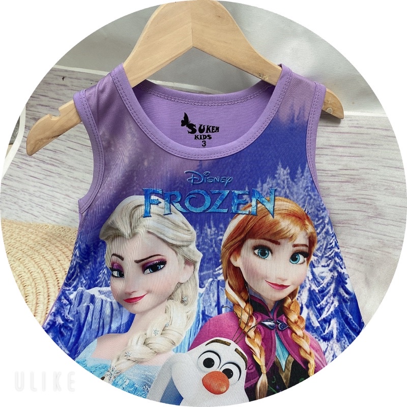 Đầm cotton công chúa Elsa tím