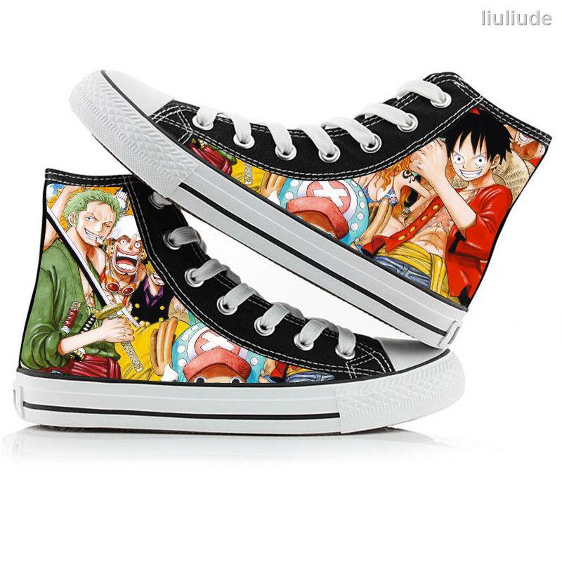 Giày Thể Thao Vải Canvas In Hình Nhân Vật Trong Phim One Piece Cá Tính