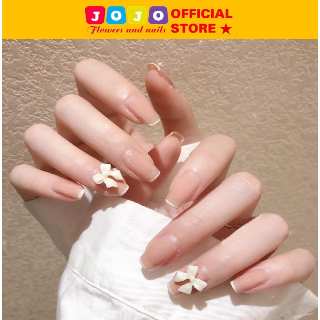 ❤️Bộ 24 móng tay giả họa tiết thiế kế thời trang CH Jojo móng giả nailbox móng úp rẻ đẹp cá tính ❤️