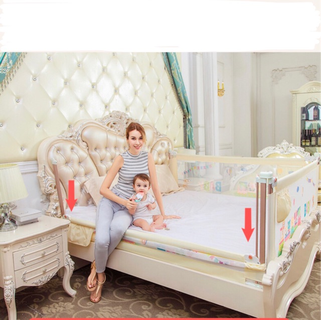 [Mã 267FMCGSALE giảm 8% đơn 500K] Thanh chắn giường Babyquiner mẫu mới 2021 cao 95cm