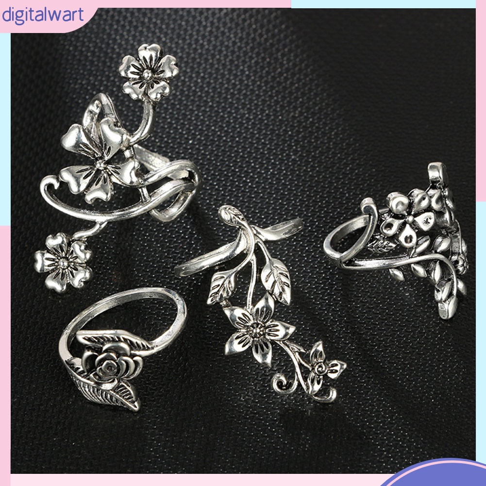 Set nhẫn hình hoa phong cách vintage thời trang