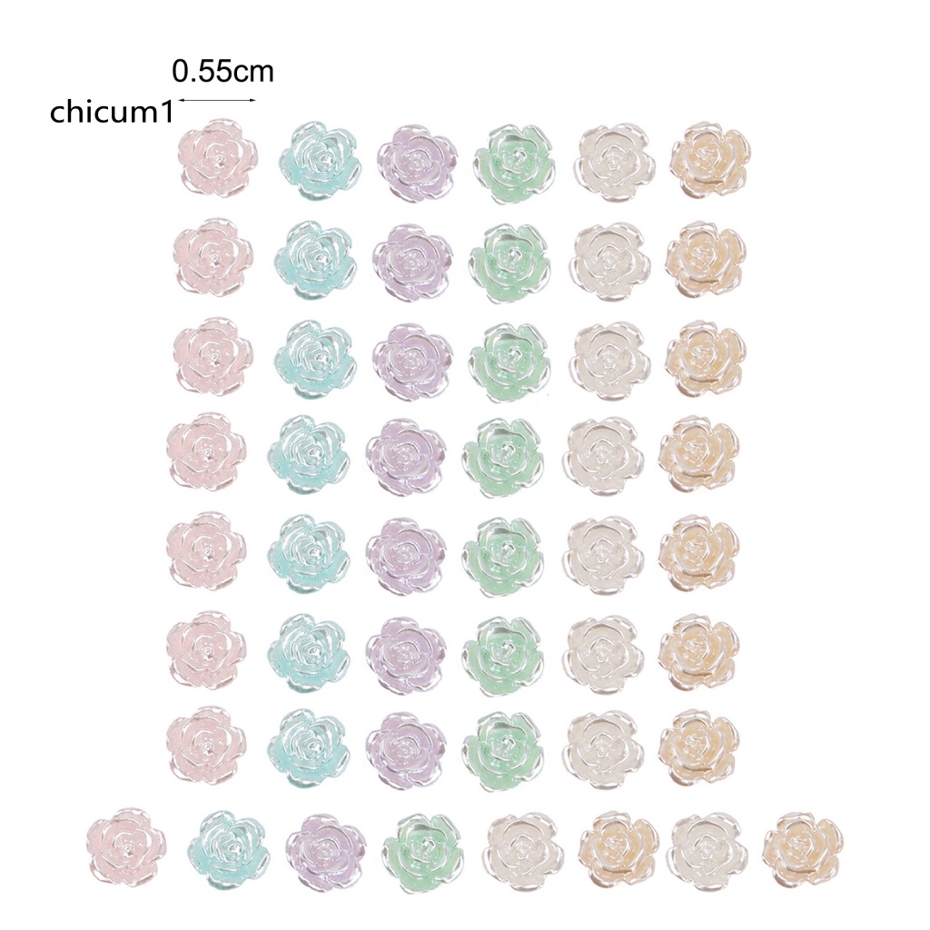 Set 50 Hoa Trà Nhiều Màu Trang Trí Móng Tay Nghệ Thuật