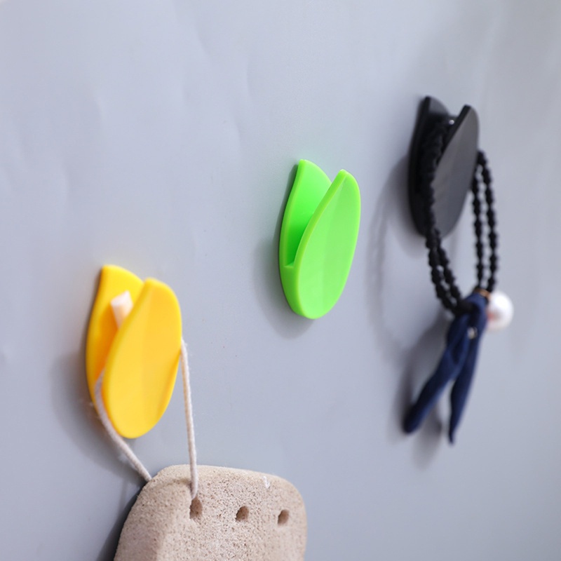 Set 5 Móc Treo Đồ Dán Tường Hình Chiếc Lá Tiện Dụng Cho Nhà Bếp / Phòng Tắm