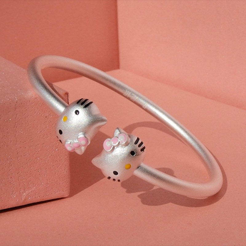Vòng tay bạc 925 hình Hello Kitty xinh xắn