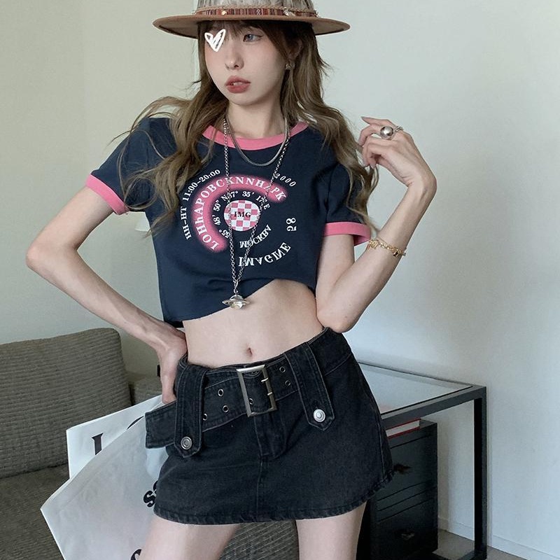 Chân Váy Jeans Lưng Cao Thời Trang Quyến Rũ Cho Nữ