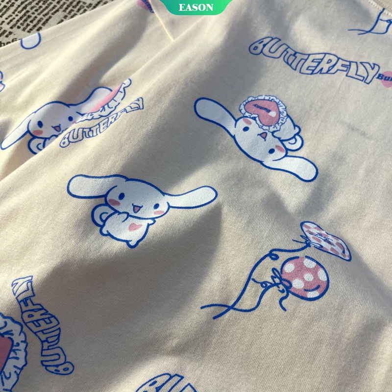 Áo Thun Tay Ngắn Dáng Rộng In Hình Cinnamoroll Dễ Thương Thời Trang Cho Nữ