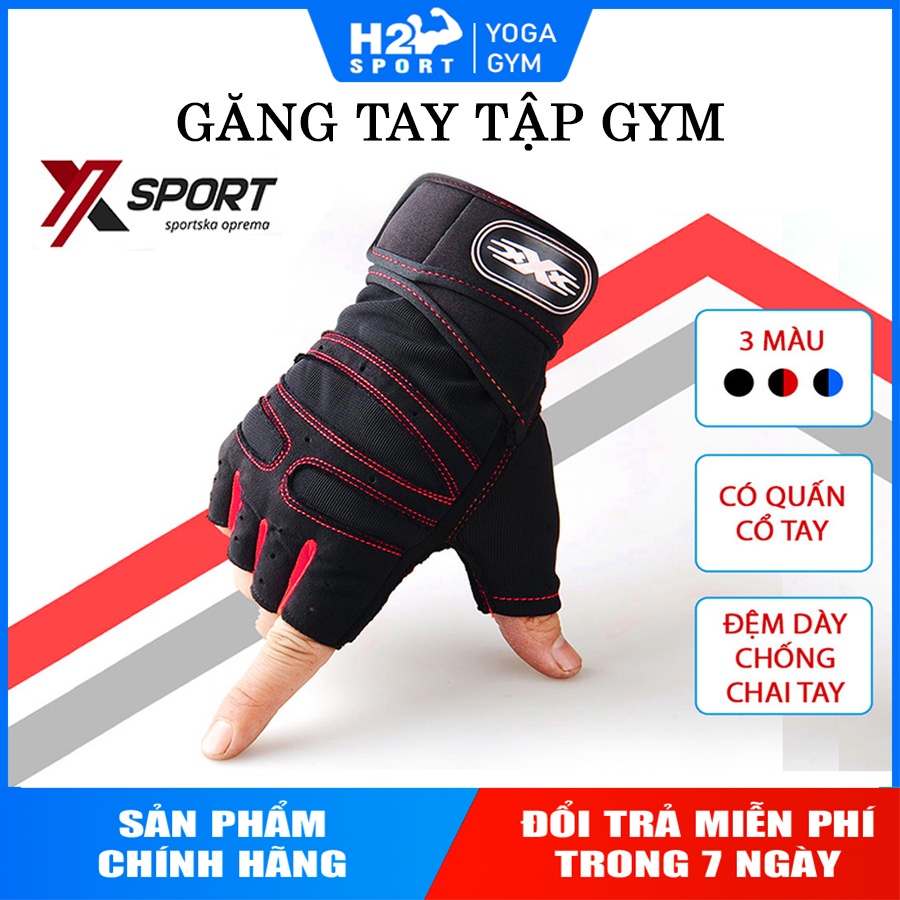 Găng tay tập Gym có quấn cổ tay ❤️FREE SHIP❤️ Găng tay thể thao XXX