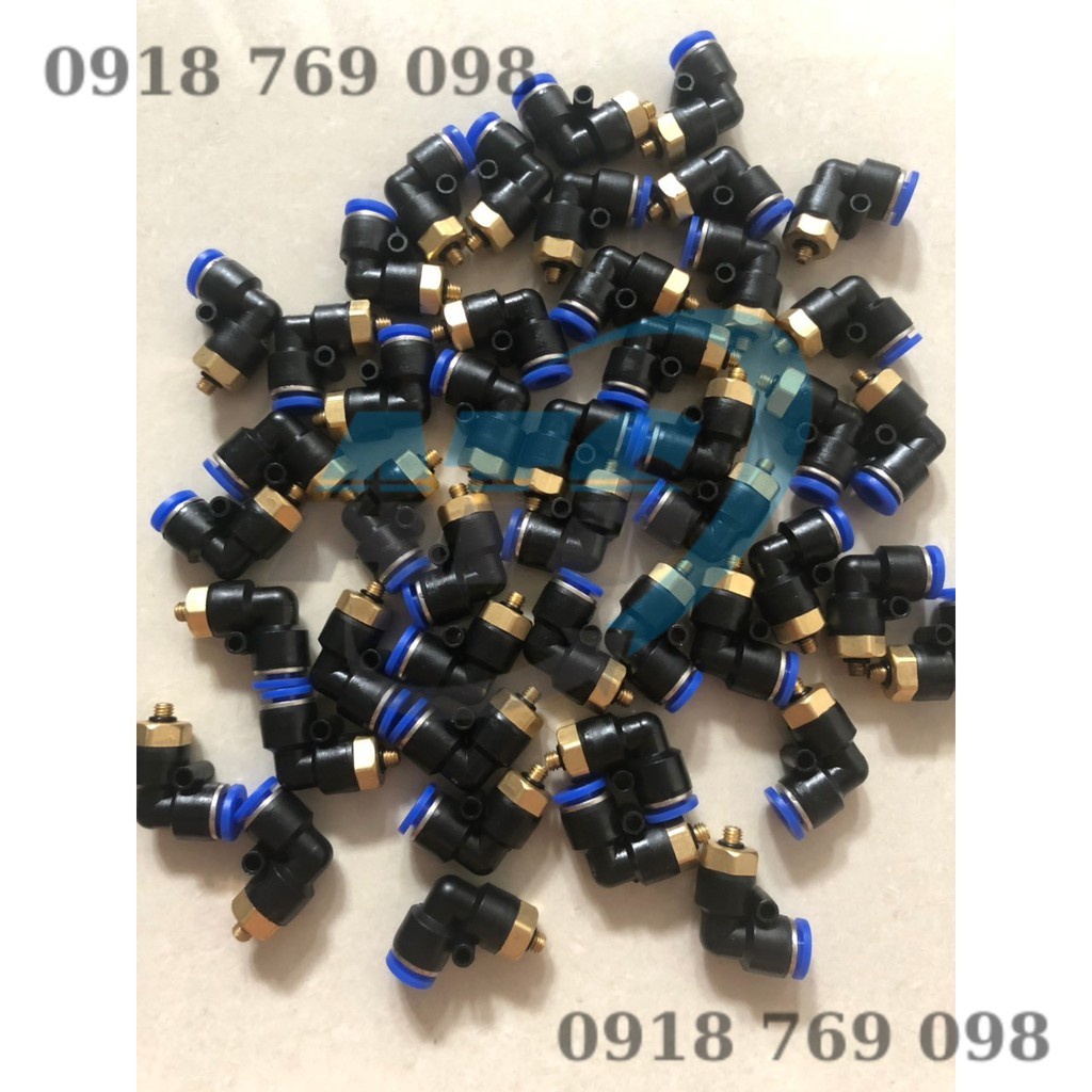 Đầu nối ông hơi xi lanh  pl m6 ren 5 - m6 ren 5
