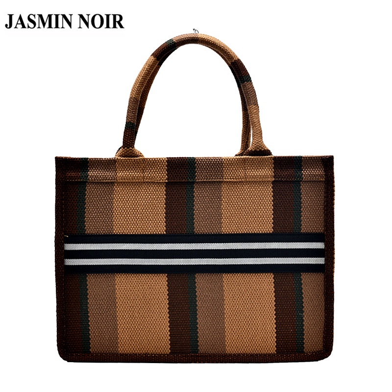 Túi Xách JASMIN NOIR Tote Dạng Hộp Bằng Vải Canvas Đơn Giản Thời Trang Cho Nữ