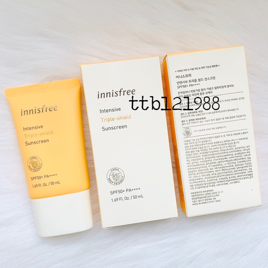 Kem Chống Nắng Innisfree Tripple Shield 50ML Mẫu Mới