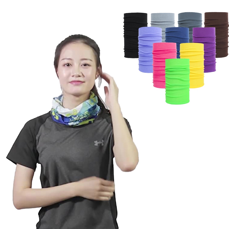 Khăn Trùm Đầu Bằng Lụa Lạnh Co Giãn Thoáng Khí Chống Tia UV Thoải Mái Cho Mùa Hè