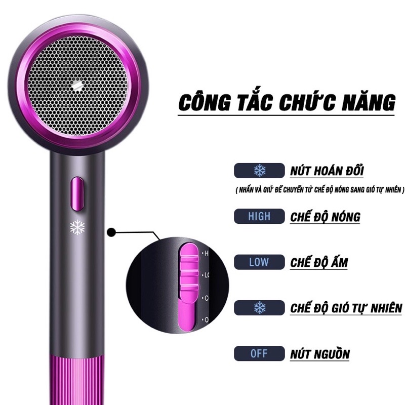 Máy Sấy Tóc Cao Cấp Không Làm Hư Tóc, Máy Sấy Tóc Công Suất Lớn Tạo Kiểu Chính Hãng ( Bảo hành 365 ngày)