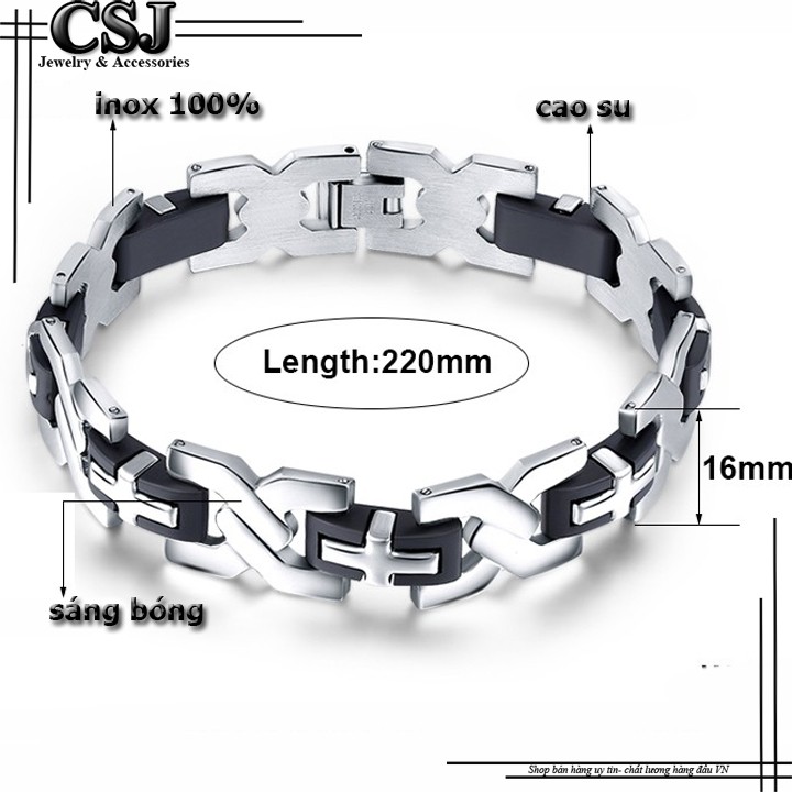 Lắc tay inox nam hàn quốc