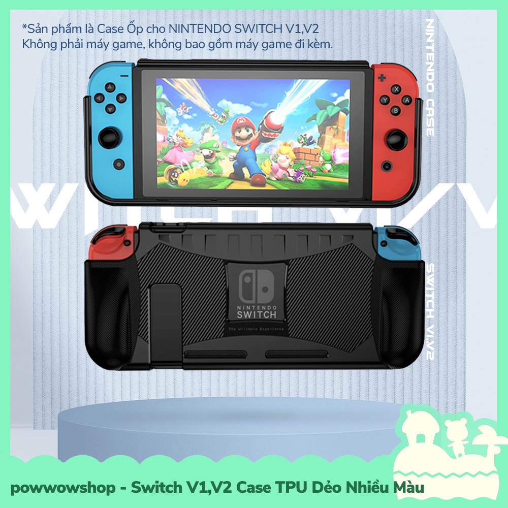 [Sẵn VN - Hỏa Tốc] Switch V1,V2 (Không Gắn Dock) Case TPU HandGrip Dẻo Cho Máy Game Cầm Tay Nintendo Switch V1,V2