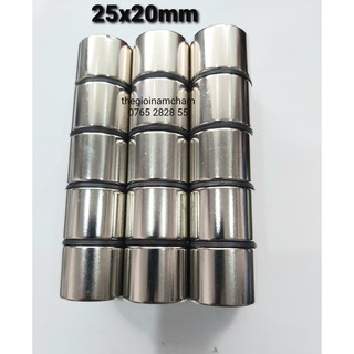 Nam châm đất hiếm viên tròn lực siêu mạnh 25x20mm