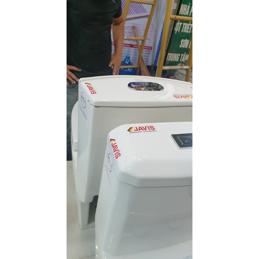 Bồn cầu liền khối JAVIS JV-C506, công nghệ men Nano, chống bám bẩn và diệt khuẩn, siêu bền.