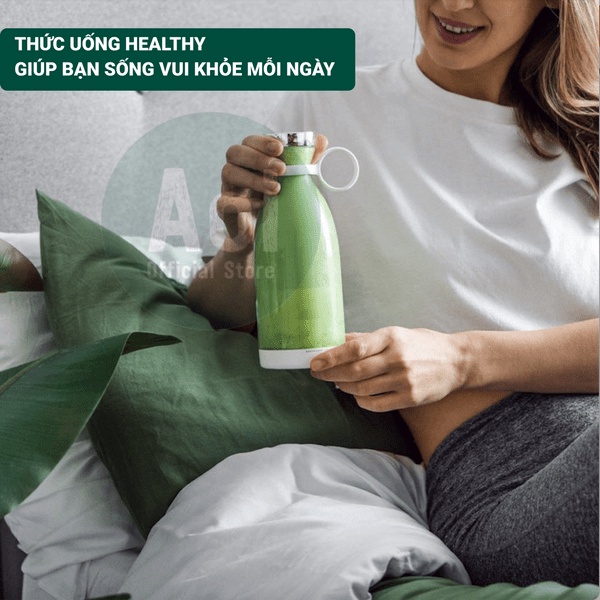 Bình Xay Sinh Tố Aoi Fresh Sạc Không Dây Tiện Lợi 350ml - Xay Hoa Quả, Rau, Đá Viên - Aoi Official Store