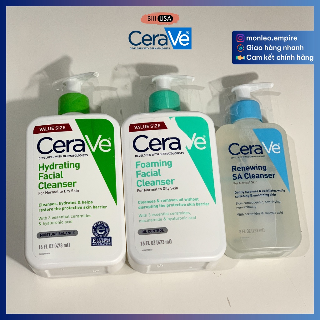 Sữa rửa mặt CeraVe Renewing SA Cleanser dành cho da mụn