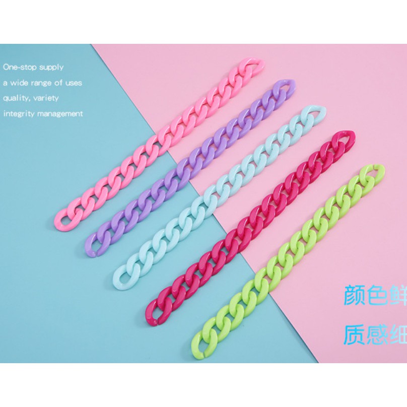 Set 30 mắt xích xoắn 23mm*17mm nhiều màu sắc làm trang sức thủ công thời trang