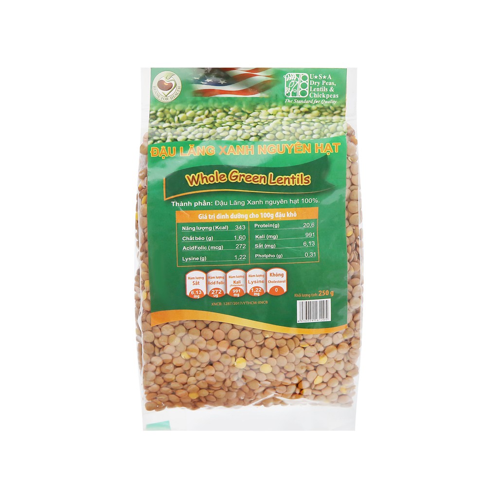 Đậu lăng xanh nguyên hạt TMT Foods 250g