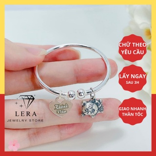 Vòng tay bạc khắc tên cho bé trai bé gái và con giáp theo yêu cầu, lắc tay bạc khắc chữ laze trẻ em tại Lera lấy ngay