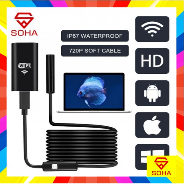 Camera Nội Soi Ypc99 Kết Nối Wifi Hd Chống Thấm Nước Cho Iphone