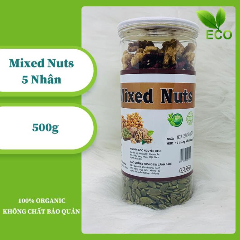 [Mới ra lò] Mixed Nuts 5 Nhân SIÊU TIỆN DỤNG – SIÊU NGON  BỔ SUNG NĂNG LƯỢNG, CHẤT XƠ  (500g)