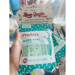 Tăm chỉ nha khoa Plackers Micro Mint Dental Floss Picks, 90 Count