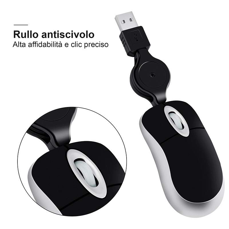 Chuột máy tính có dây USB mini có thể thu gọn tiện dụng dễ thương