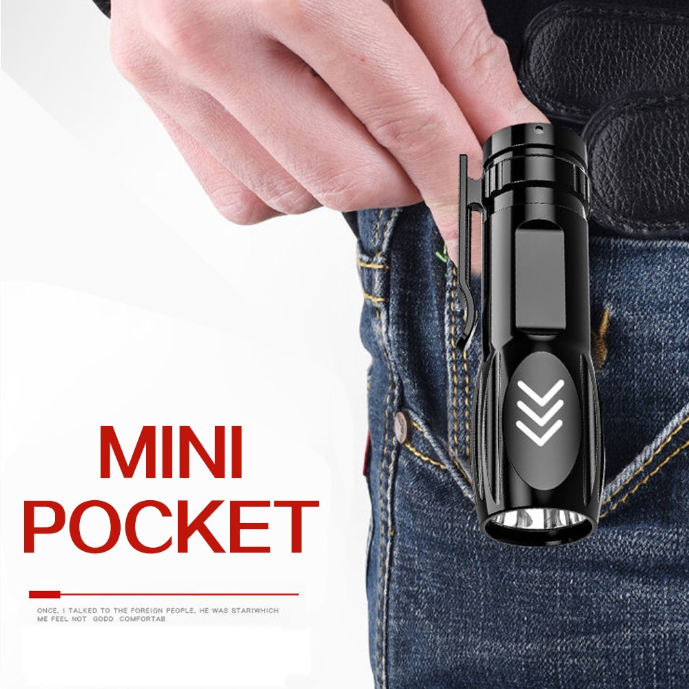 Đèn Pin Mini Siêu Sáng 30000lm Sạc Usb Dùng Cho Cắm Trại